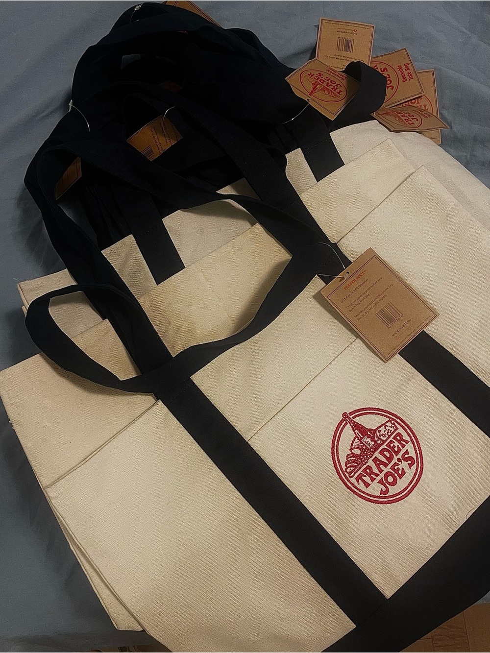 Trader Joe’s Classic Original Canvas Tote Bag- a Set for 2 bags